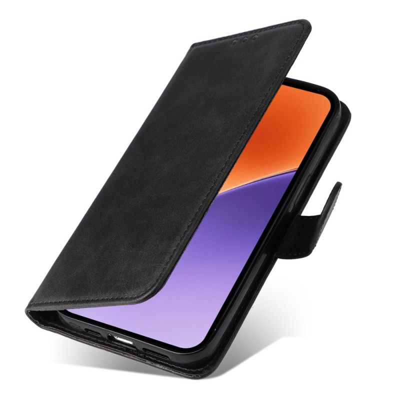 Flip Cover Xiaomi 15 Ensfarvet Læderrem