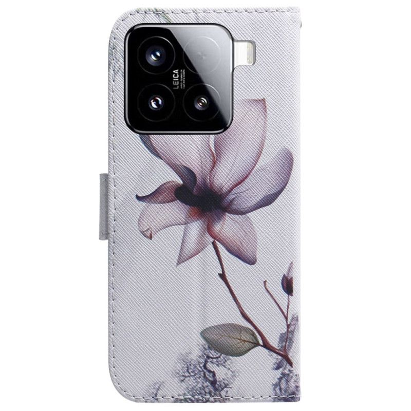 Flip Cover Xiaomi 15 Lyserød Blomst