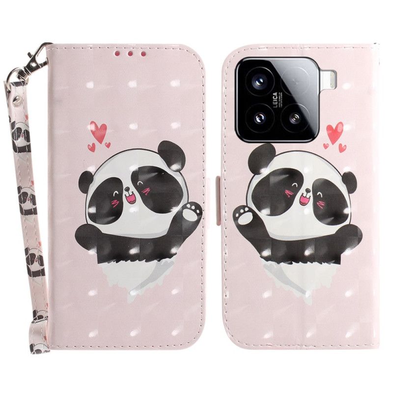 Flip Cover Xiaomi 15 Panda-kærlighedssnor