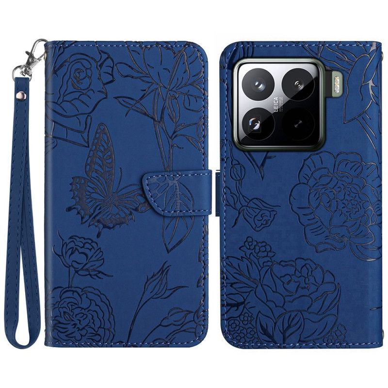 Flip Cover Xiaomi 15 Snor Med Sommerfugleprint