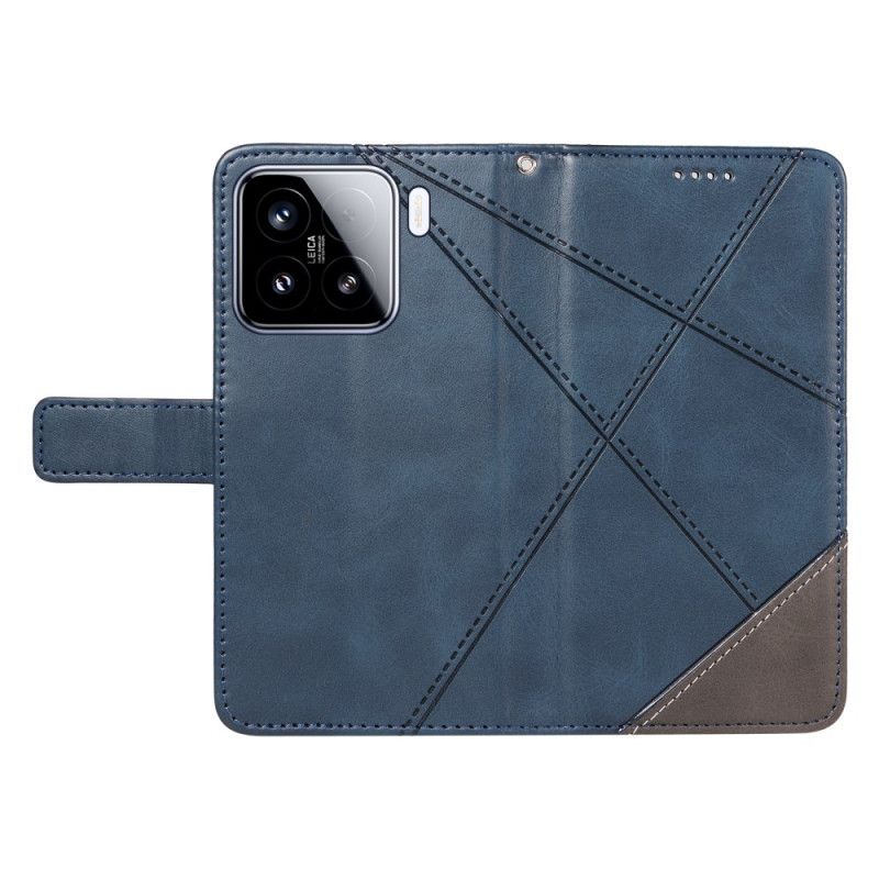 Flip Cover Xiaomi 15 Tofarvede Linjer Og Striber