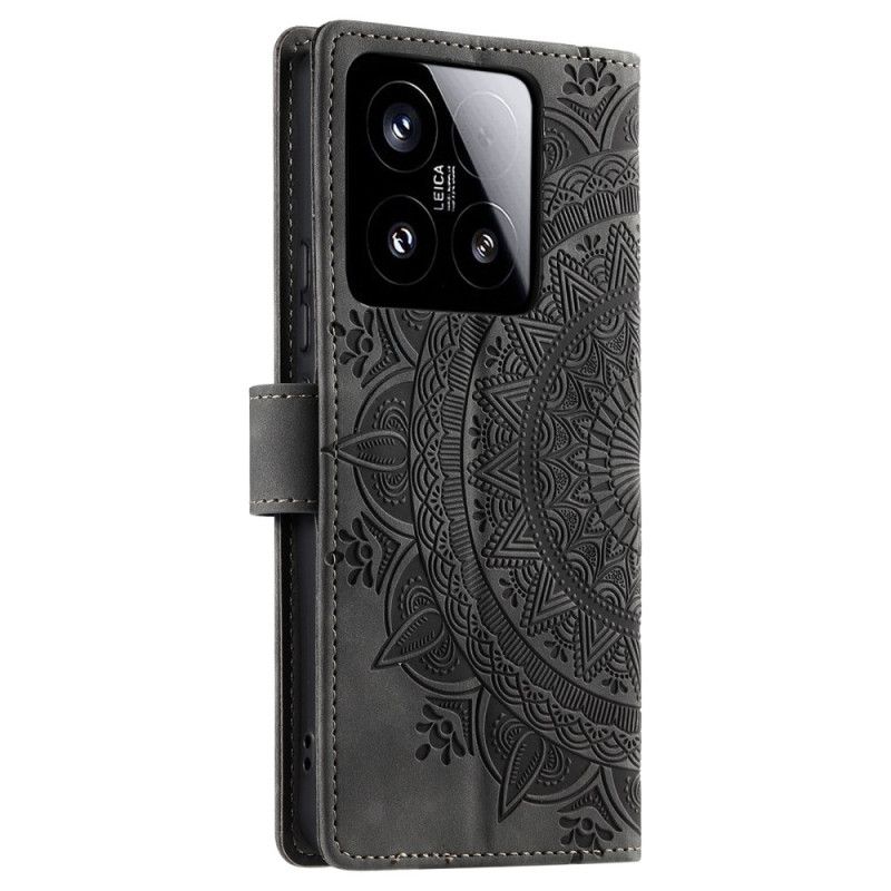 Læder Cover Xiaomi 15 Telefon Etui Mandala Ruskindseffekt