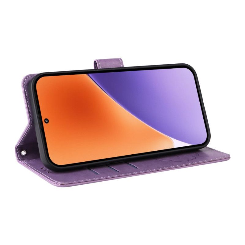 Læder Cover Xiaomi 15 Telefon Etui Små Blomster