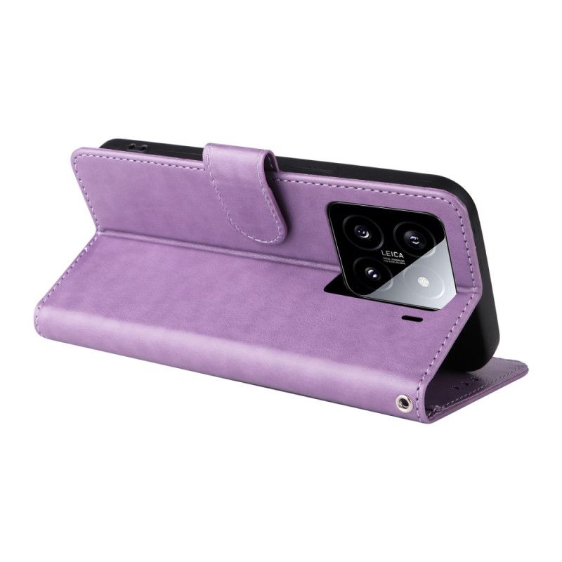 Læder Cover Xiaomi 15 Telefon Etui Små Blomster