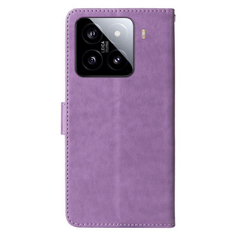 Læder Cover Xiaomi 15 Telefon Etui Små Blomster