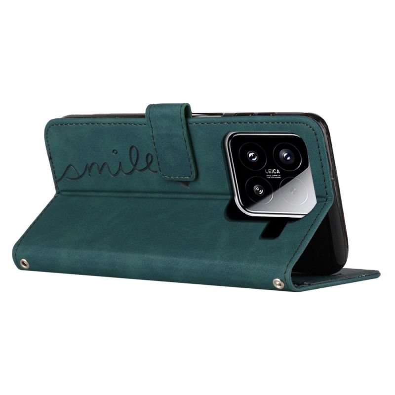 Læder Cover Xiaomi 15 Telefon Etui Smil