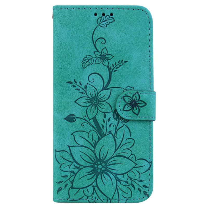 Læder Cover Motorola Edge 50 Pro Telefon Etui Blomstermønster