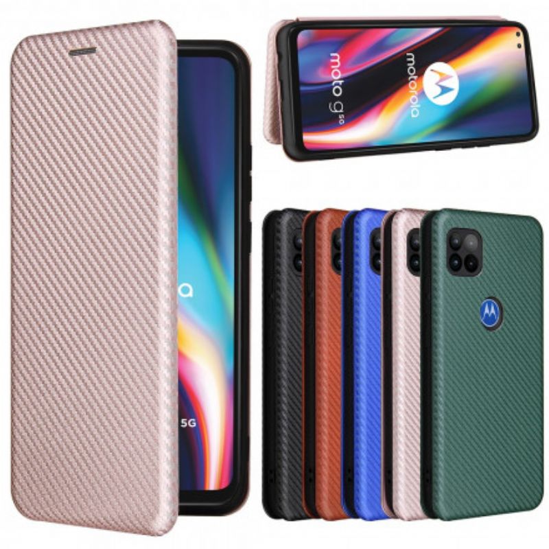 Læder Cover Moto G 5g Silikone Carbon