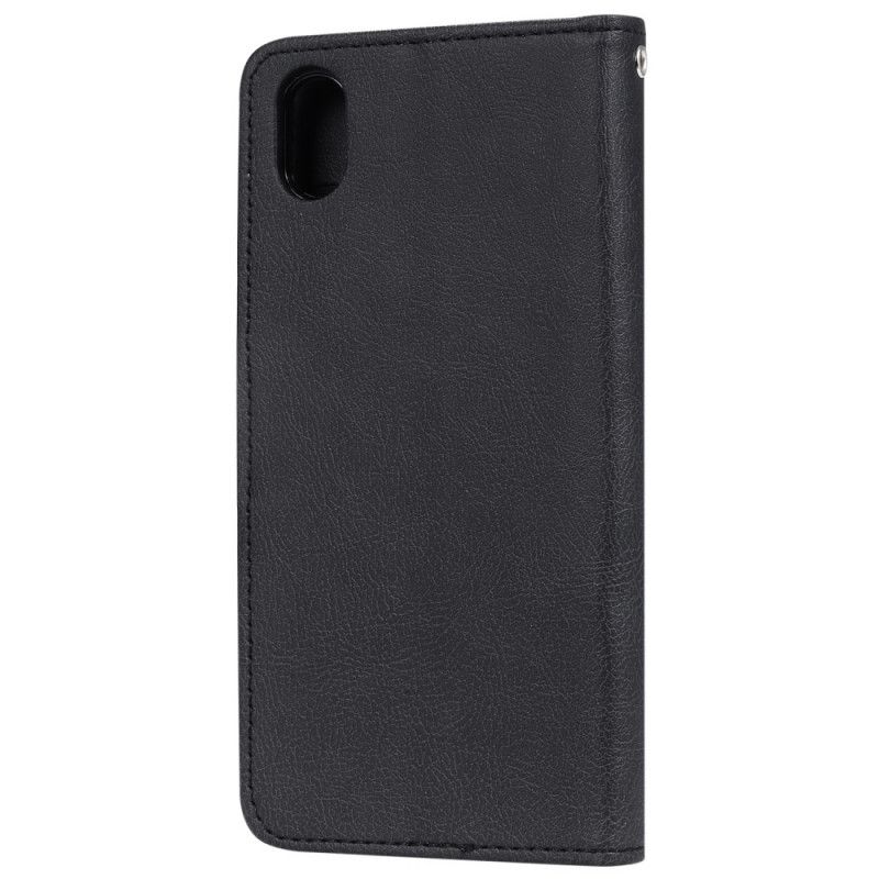 Flip Cover Læder Honor 8S Sort Aftagelig Skal Med Rem Original