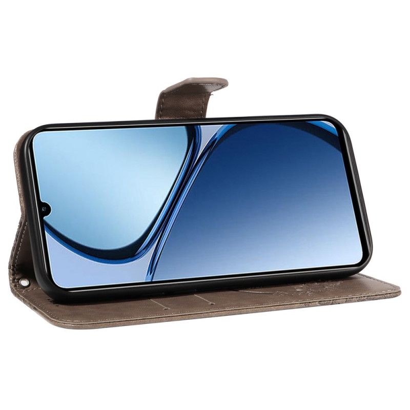 Læder Cover Realme C61 Grafisk Sommerfugl