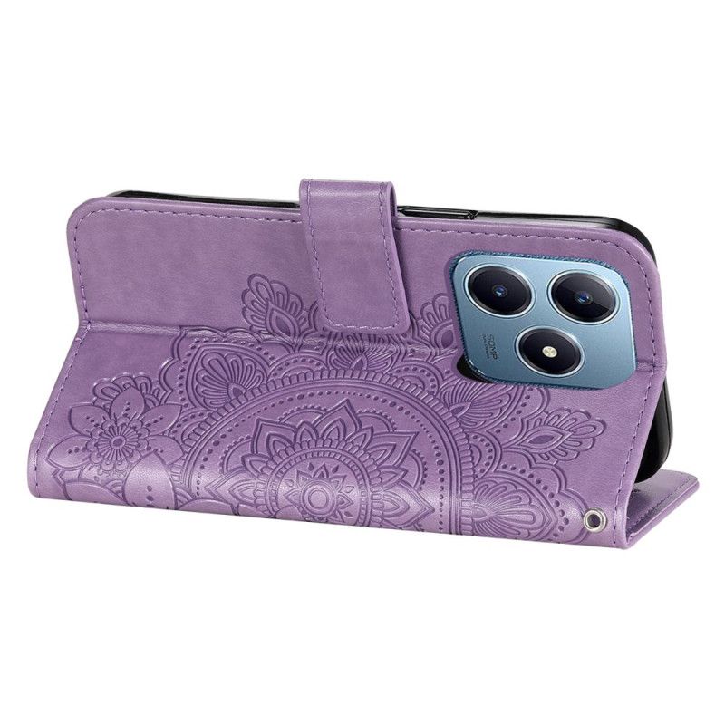 Læder Cover Realme C61 Telefon Etui Mandala-print