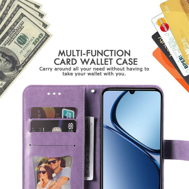 Læder Cover Realme C61 Telefon Etui Mandala-print