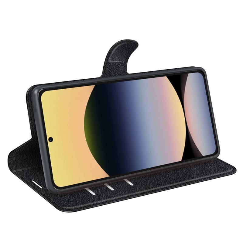 Flip Cover Xiaomi Redmi Note 14s Klassisk Litchi-kunstlæder