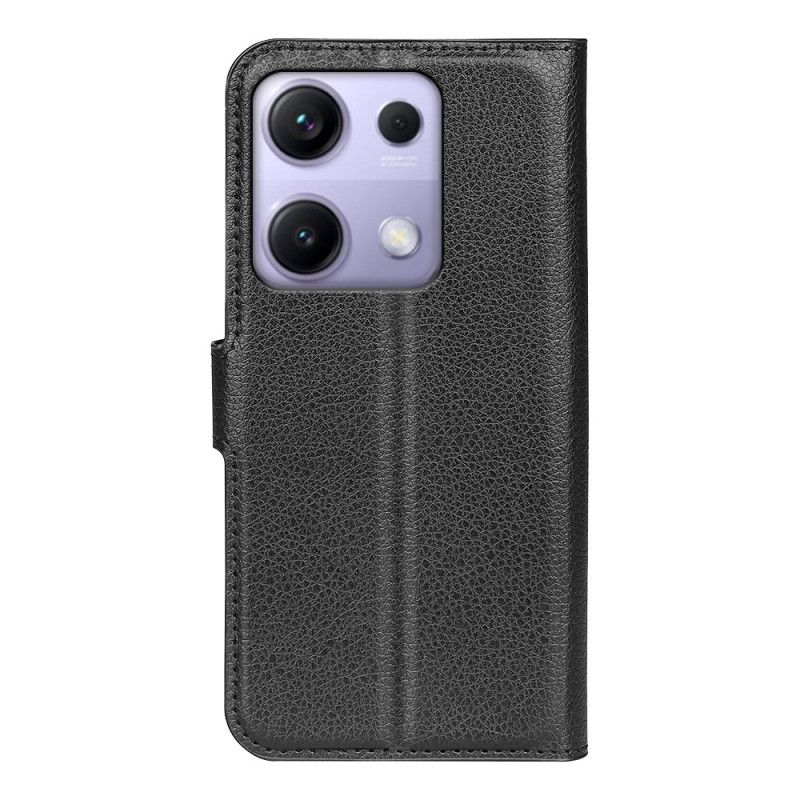Flip Cover Xiaomi Redmi Note 14s Klassisk Litchi-kunstlæder