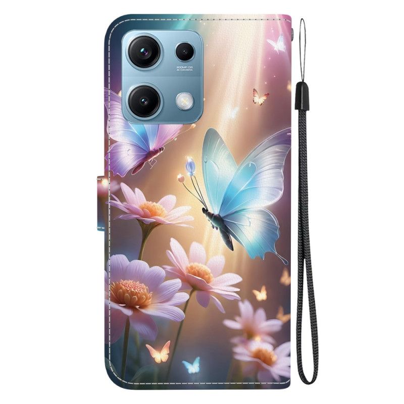 Læder Cover Xiaomi Redmi Note 14s Sommerfugle I Lyset