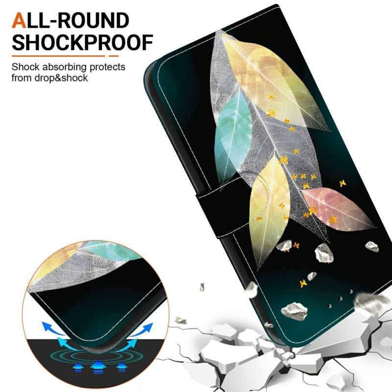 Læder Cover Xiaomi Redmi Note 14s Telefon Etui Farverige Fjer