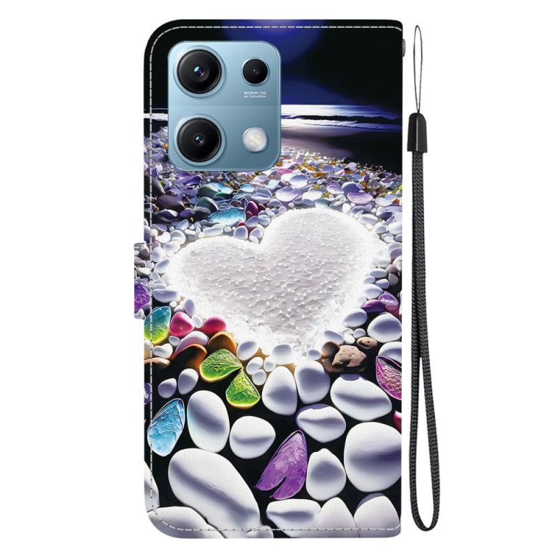 Læder Cover Xiaomi Redmi Note 14s Telefon Etui Hjertemønster