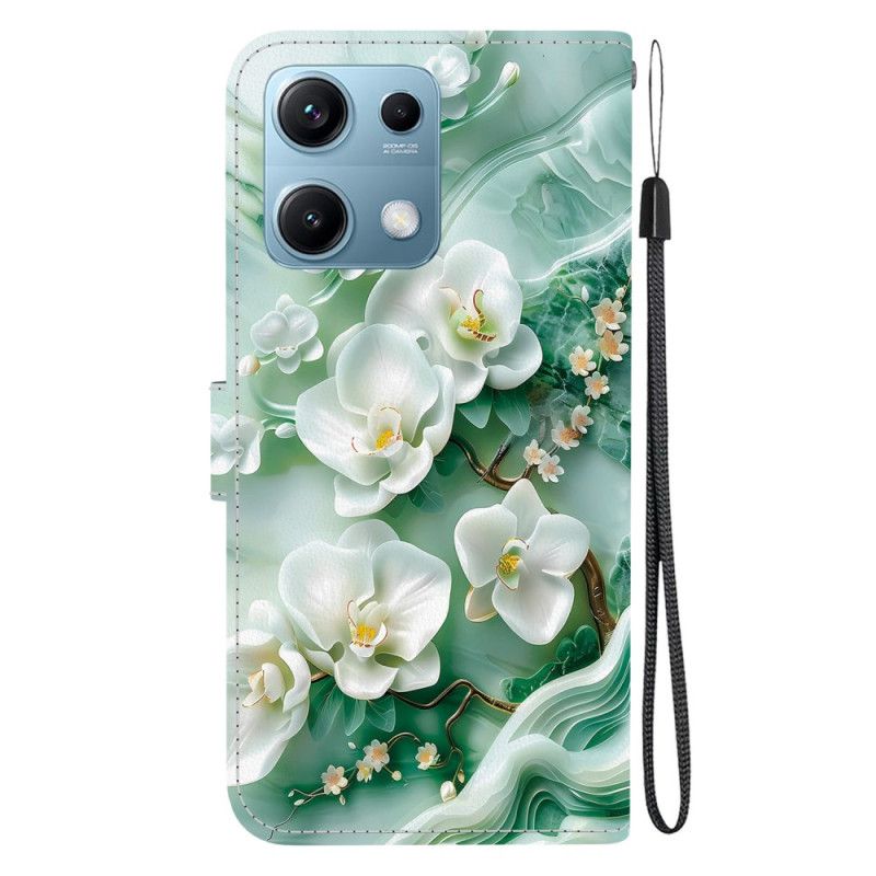 Læder Cover Xiaomi Redmi Note 14s Telefon Etui Jadeblomst
