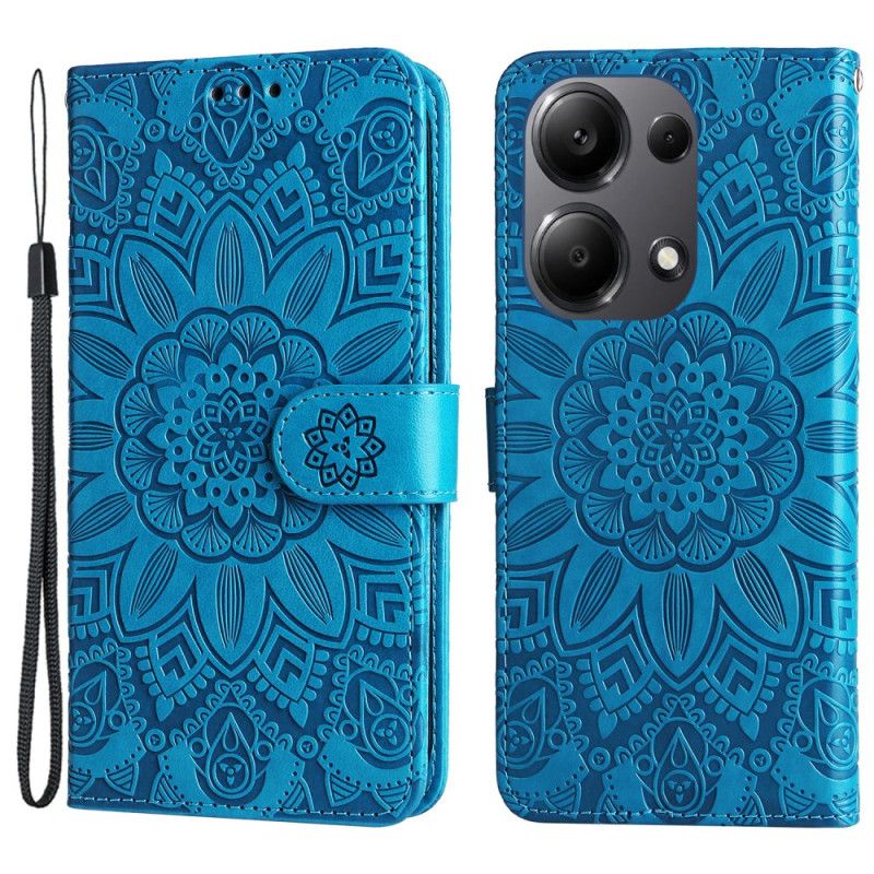 Læder Cover Xiaomi Redmi Note 14s Telefon Etui Mandala Med Rem