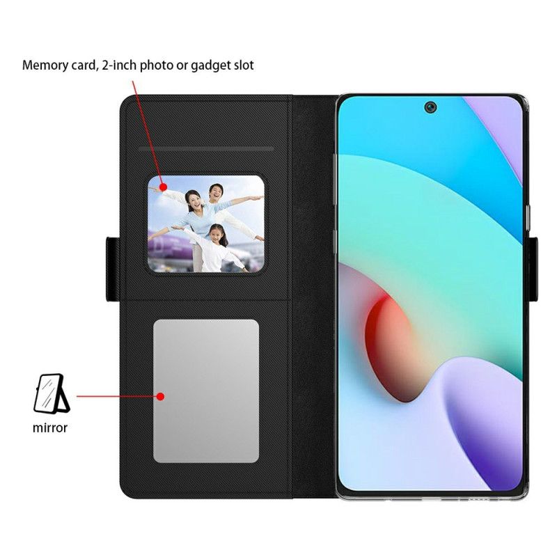 Læder Cover Xiaomi Redmi Note 14s Telefon Etui Spejl Og Aftagelig Kortholder