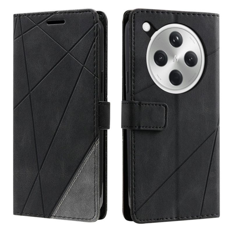 Flip Cover Oppo Find X8 Tofarvet Stribet Mønster