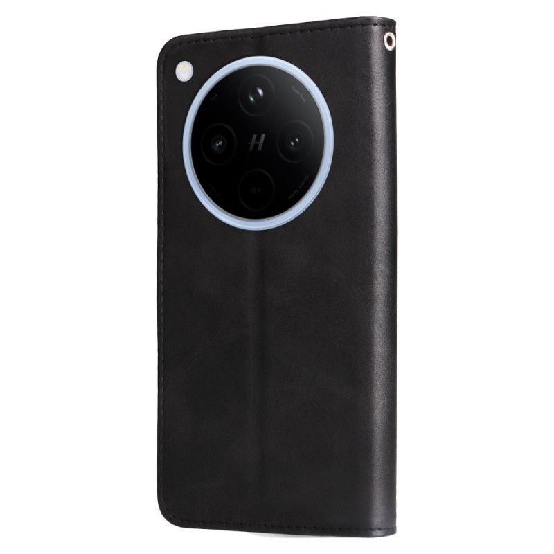 Læder Cover Oppo Find X8 Telefon Etui Lynlåslomme