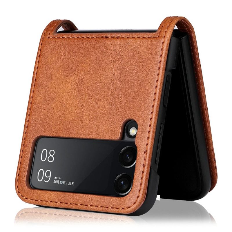 Cover Samsung Galaxy Z Flip 3 5g Telefon Etui Vintage Læderstil Kortholder