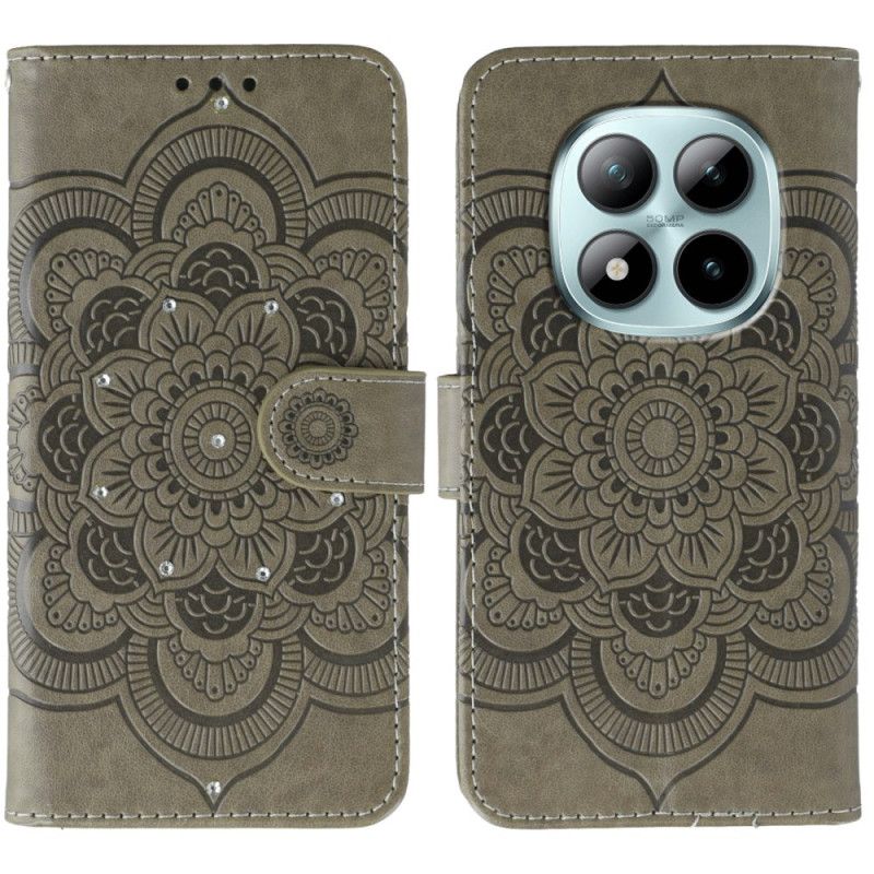 Flip Cover Til Xiaomi Redmi Note 15 Pro Plus 5g Mandala- Og Rhinstensmønster