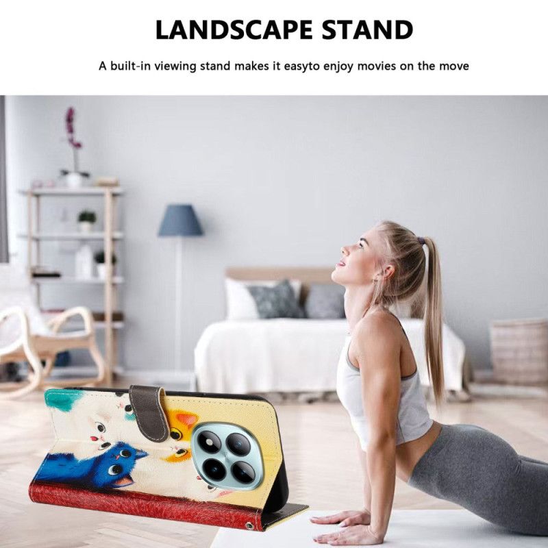 Flip Cover Xiaomi Redmi Note 15 Pro Plus 5g Farverige Katte
