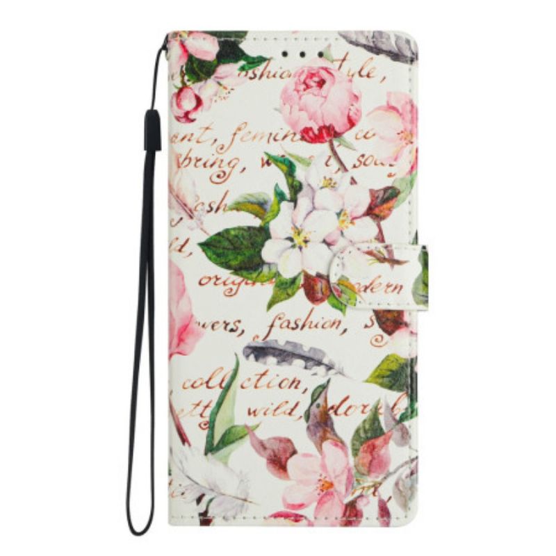 Flip Cover Xiaomi Redmi Note 15 Pro Plus 5g Grønne Blomster Og Blade