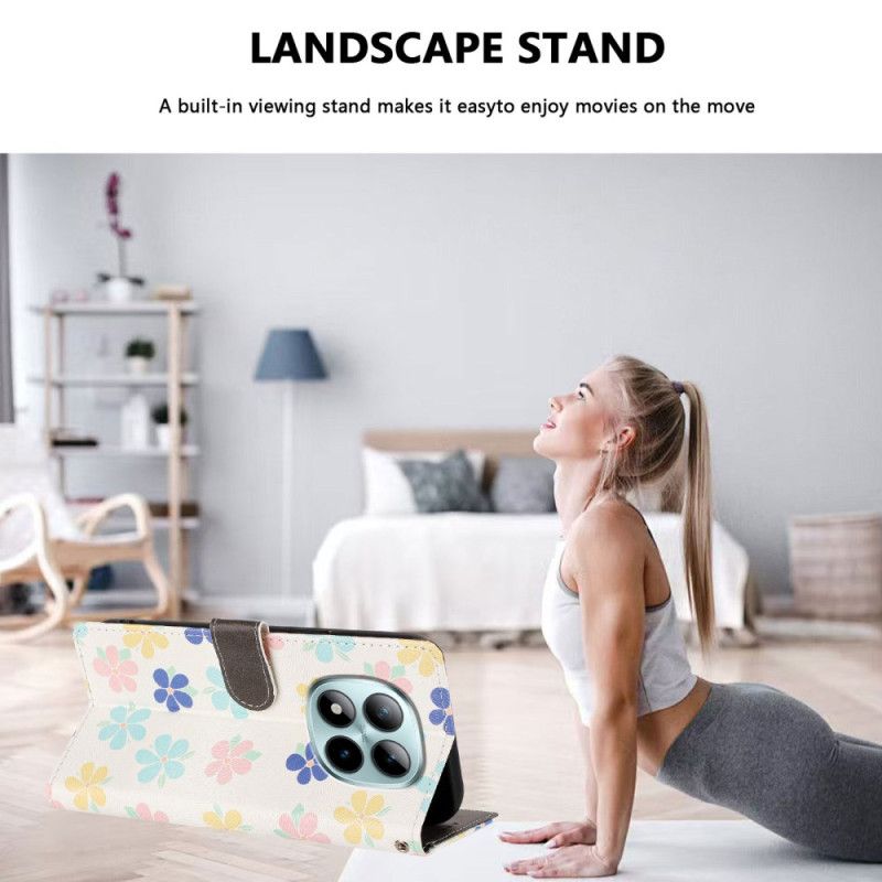 Flip Cover Xiaomi Redmi Note 15 Pro Plus 5g Små Blomster