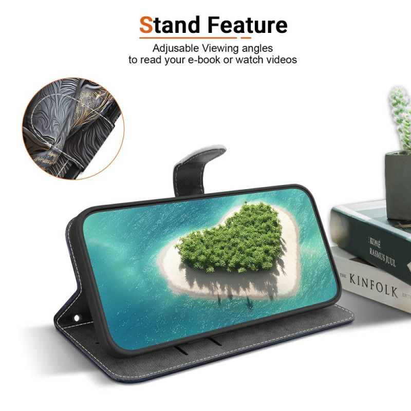 Flip Cover Xiaomi Redmi Note 15 Pro Plus 5g Sort Og Gylden Løve