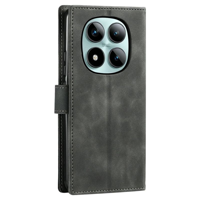 Flip Cover Xiaomi Redmi Note 15 Pro Plus 5g Tofarvet Retro-pung Med Stropper