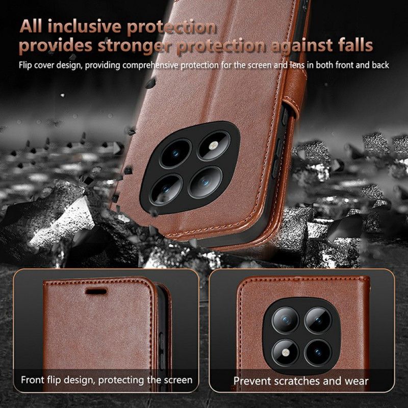 Læder Cover Xiaomi Redmi Note 15 Pro Plus 5g Telefon Etui Azns