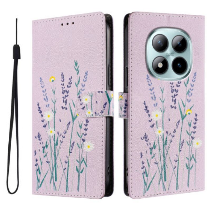 Læder Cover Xiaomi Redmi Note 15 Pro Plus 5g Telefon Etui Lavendelmønster