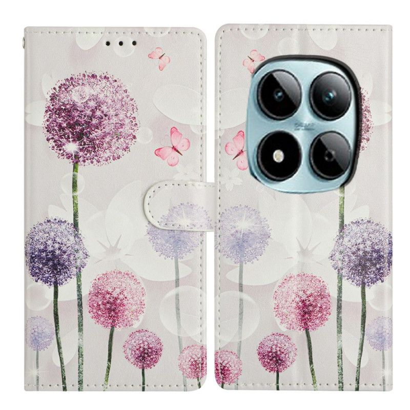 Læder Cover Xiaomi Redmi Note 15 Pro Plus 5g Telefon Etui Mælkebøtter