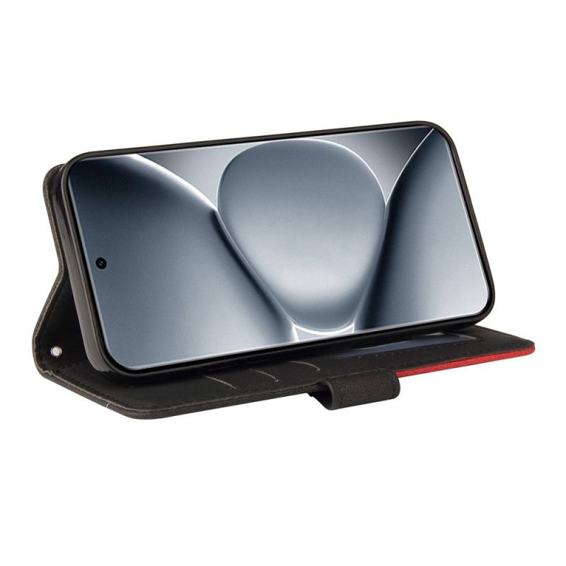 Læder Cover Xiaomi Redmi Note 15 Pro Plus 5g Telefon Etui Tofarvet Bølget