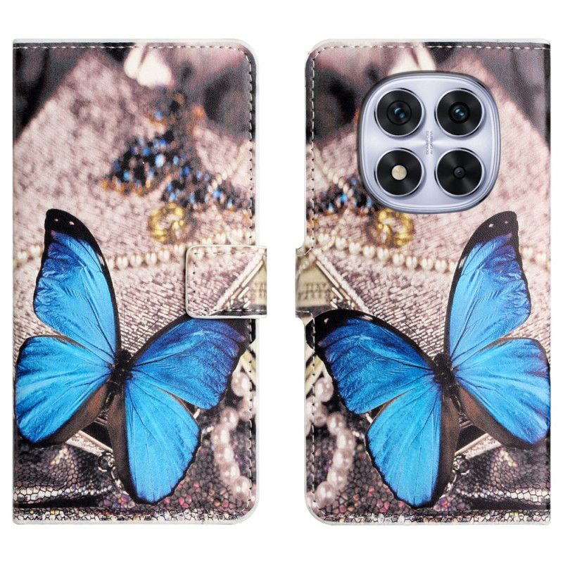 Lederhüllen Für Xiaomi Redmi Note 15 Pro Plus 5g Blauer Schmetterling