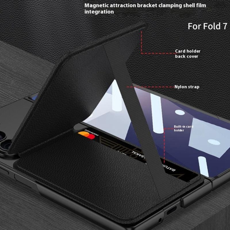 Cover Samsung Galaxy Z Fold 7 Aftagelig Kortholder Og Integreret Stativ