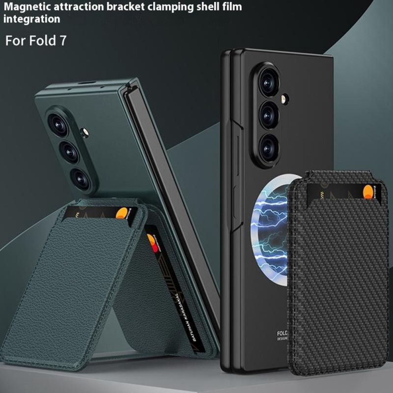Cover Samsung Galaxy Z Fold 7 Aftagelig Kortholder Og Integreret Stativ