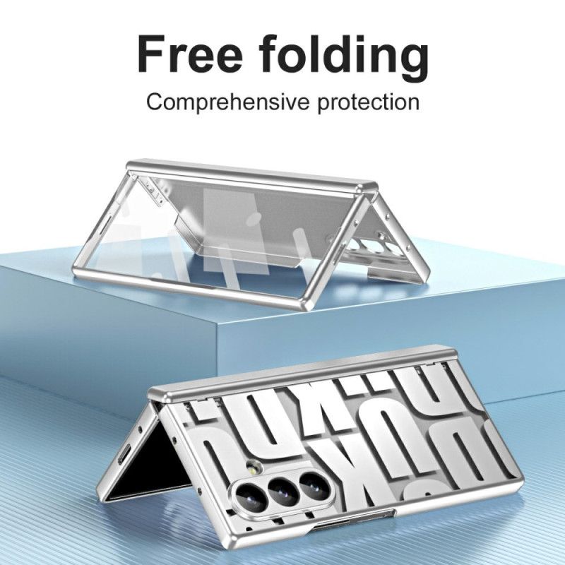 Cover Samsung Galaxy Z Fold 7 Bogstavdesign Med Skærmbeskytter I Hærdet Glas