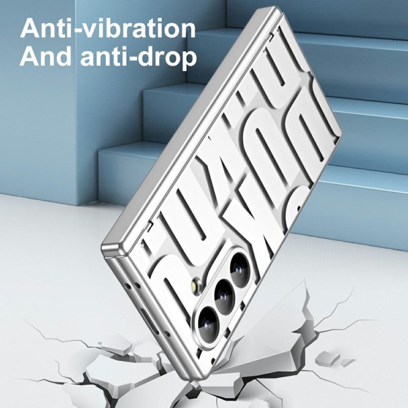 Cover Samsung Galaxy Z Fold 7 Bogstavdesign Med Skærmbeskytter I Hærdet Glas