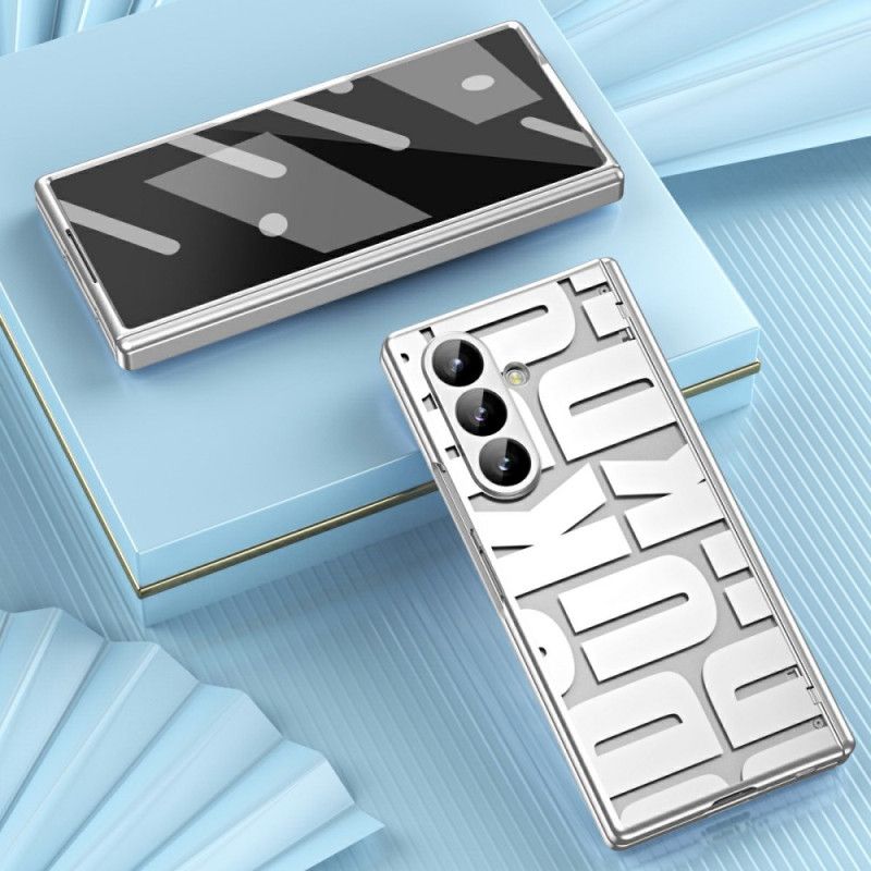 Cover Samsung Galaxy Z Fold 7 Bogstavdesign Med Skærmbeskytter I Hærdet Glas