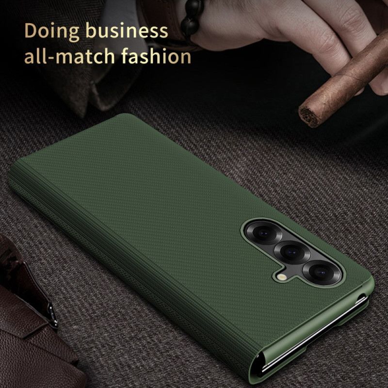 Cover Samsung Galaxy Z Fold 7 Læderlook Med Integreret Stativ