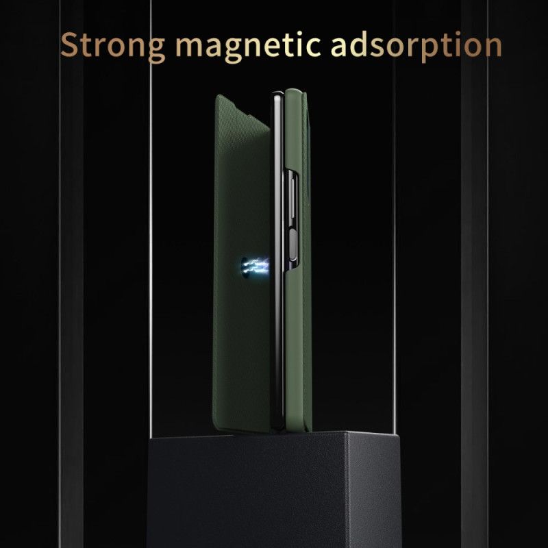 Cover Samsung Galaxy Z Fold 7 Læderlook Med Integreret Stativ