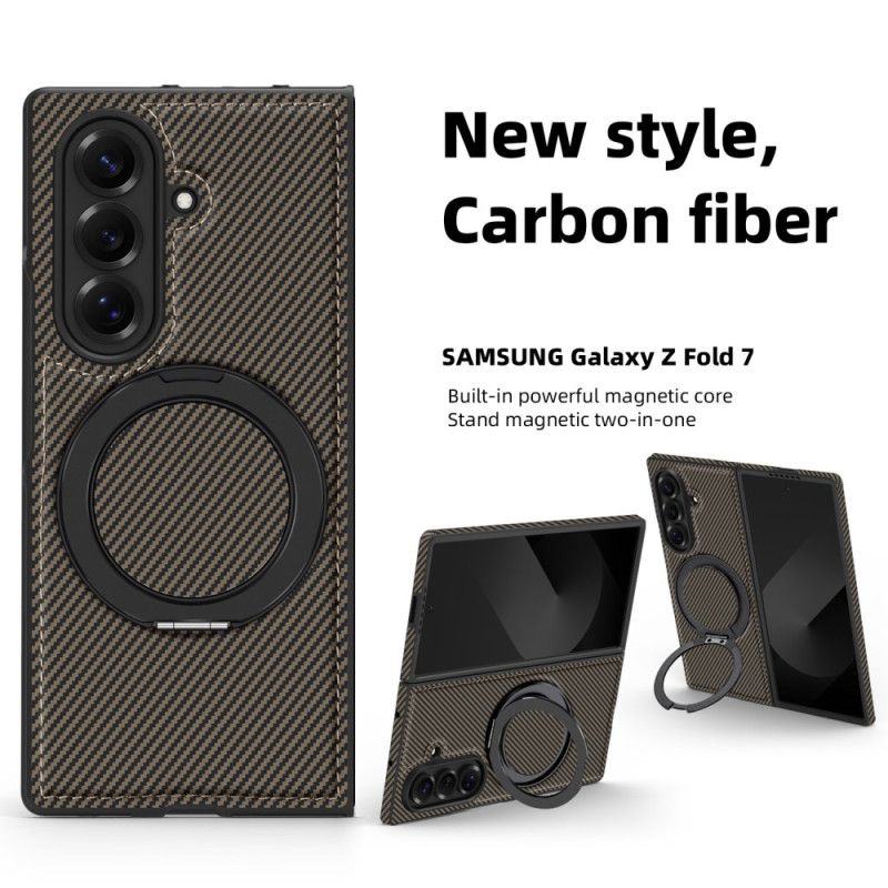 Cover Samsung Galaxy Z Fold 7 Magnetisk Tekstureret Kulfiber