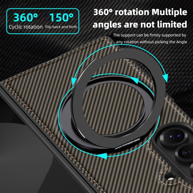 Cover Samsung Galaxy Z Fold 7 Magnetisk Tekstureret Kulfiber
