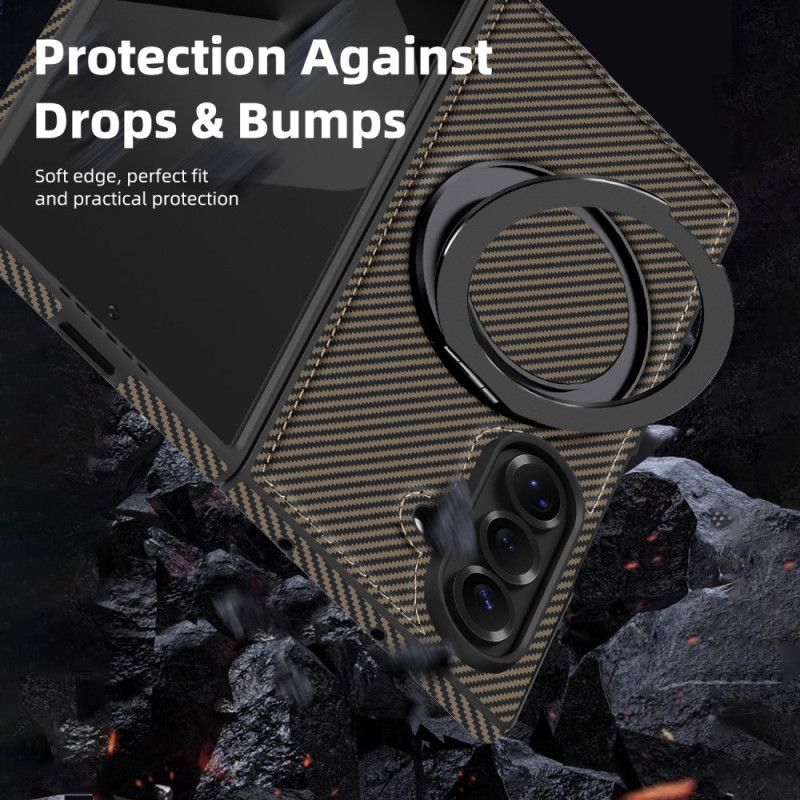 Cover Samsung Galaxy Z Fold 7 Magnetisk Tekstureret Kulfiber