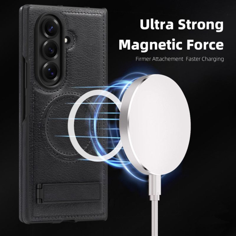 Cover Samsung Galaxy Z Fold 7 Magsafe Lædereffekt Og Stativ