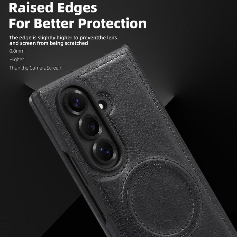 Cover Samsung Galaxy Z Fold 7 Magsafe Lædereffekt Og Stativ
